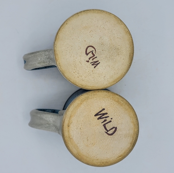 Studio Pottery Mugs Roadrunner & Mosquito Hand Painted Humor Signed Wild Vintage - Picture 6 of 15